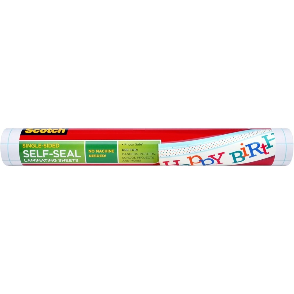 image:imageScotch SelfSeal Laminating Sheets  No Laminator Needed  Single Sided  Ultra Clear Finish  16 in x 10 ft Roll16 in x 10 ft Pack of 10