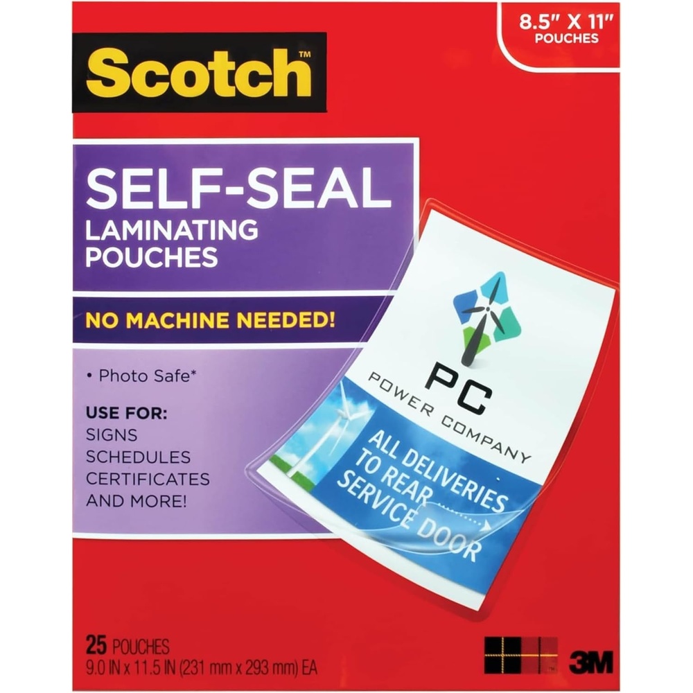 image:imageScotch SelfSealing Laminating Sheets Gloss Finish 9 in x 115 in Easy to Use and No Laminator Needed 5Pack300Pack