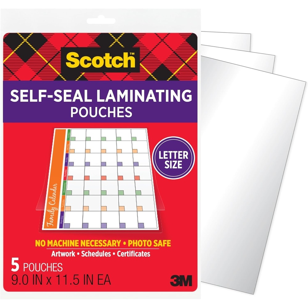 image:imageScotch SelfSealing Laminating Sheets Gloss Finish 9 in x 115 in Easy to Use and No Laminator Needed 5Pack5Pack