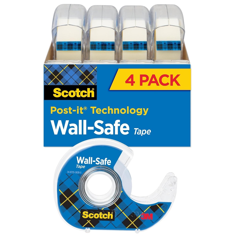 image:imageScotch WallSafe Tape 2 Dispensered Rolls Sticks Securely Removes Cleanly Invisible Designed for Displaying Photo Safe 34 in x 600 in 183DM24 Rolls
