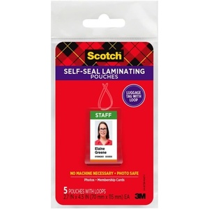 Scotch Self-Sealing Laminating Pouches, Business Card Size 2.4 in x 3.8 in, Great for Gift Tags, 10-Pack(30 Pouches)