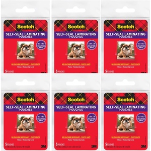 Scotch Self-Sealing Laminating Pouches, Glossy Finish, Wallet Photo Size 2 1/2 in x 3 1/2 in, 5 Pouches(30 Pouches)