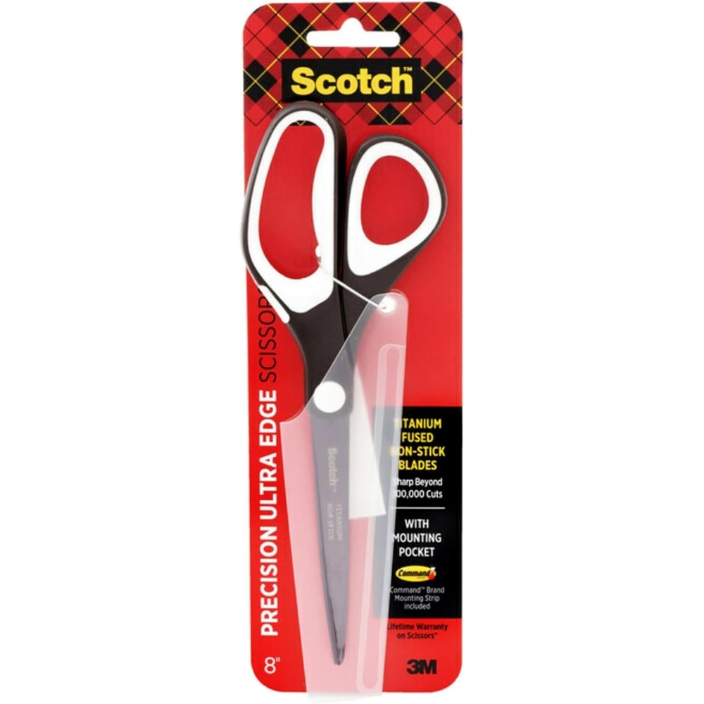 image:imageScotch 8 Precision Ultra Edge Bent Titanium NonStick Scissors Ideal for Fabric Crafts Cardstock and Photos 1468TUNSMIX