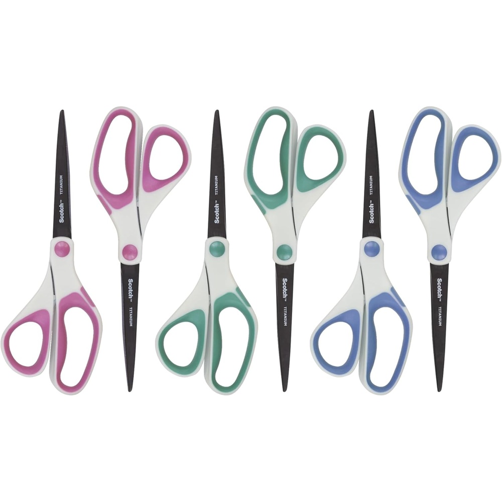 image:imageScotch 8 Precision Ultra Edge Titanium Scissors Ideal for Fabric Crafts and Photos 6Pack
