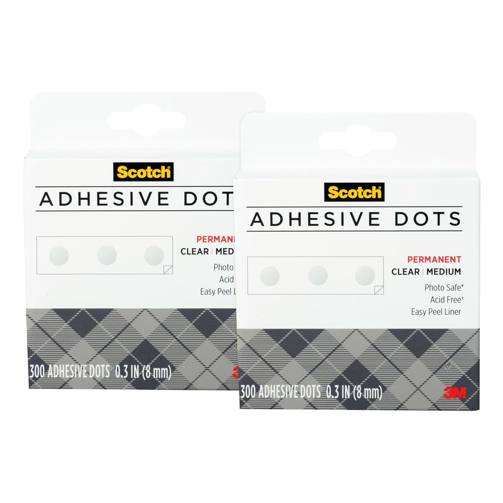 image:imageScotch Adhesive Dots Medium 03 inches 300 DotsPack Easy Dispensing Permanent PhotoSafe 1Pack300 Count Pack of 2