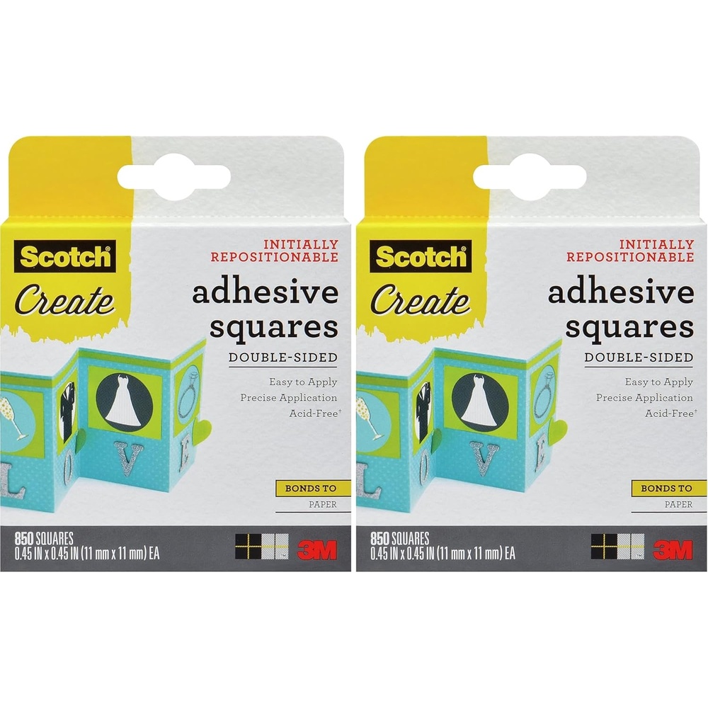 image:imageScotch Adhesive Squares DoubleSided Tape Squares for Crafting Art Gift Wrapping and More 045inby045in 850 TotalWeissopulenter Garten