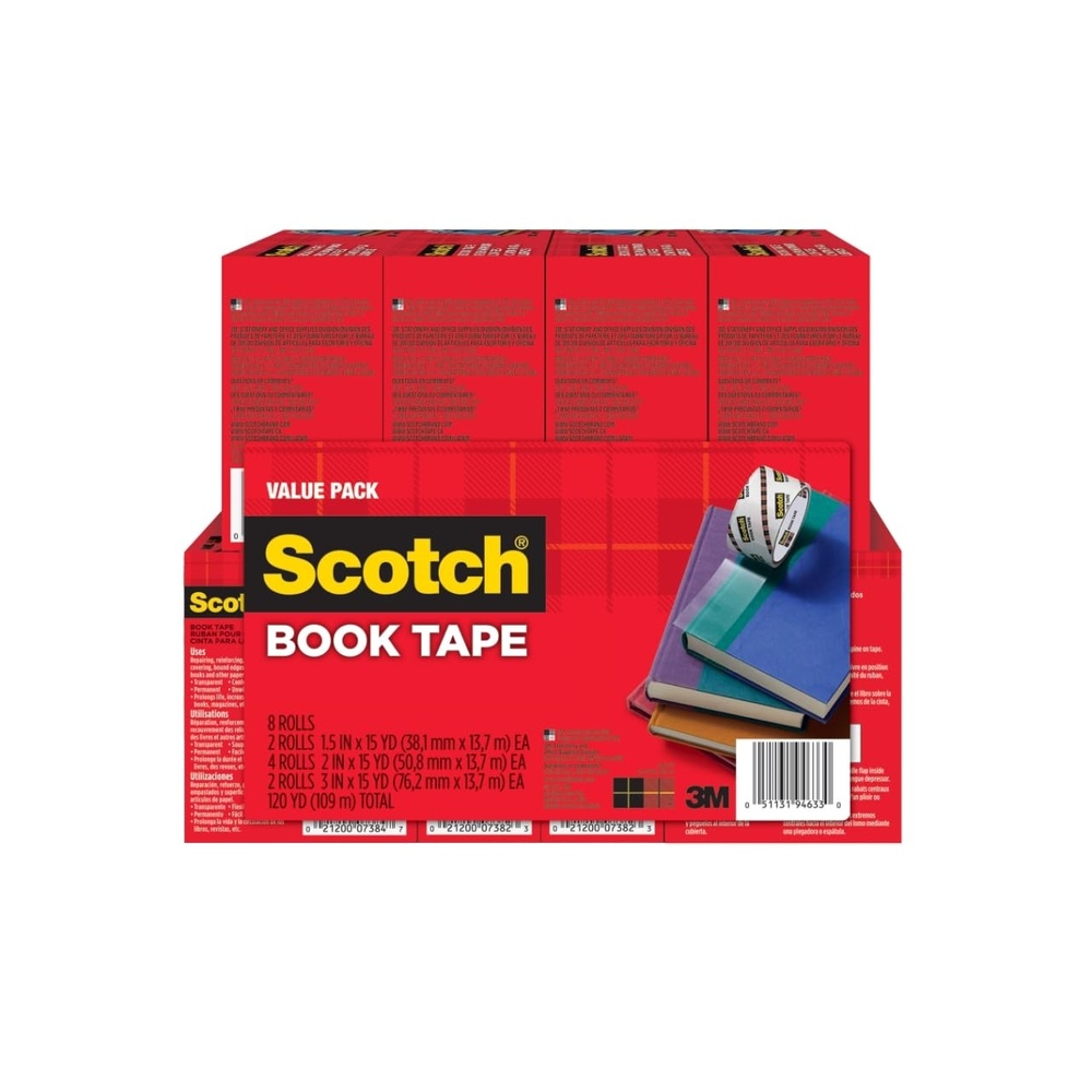 image:imageScotch Book Tape Value Pack Excellent for Repairing Reinforcing Protecting and Covering 845VPAssorted