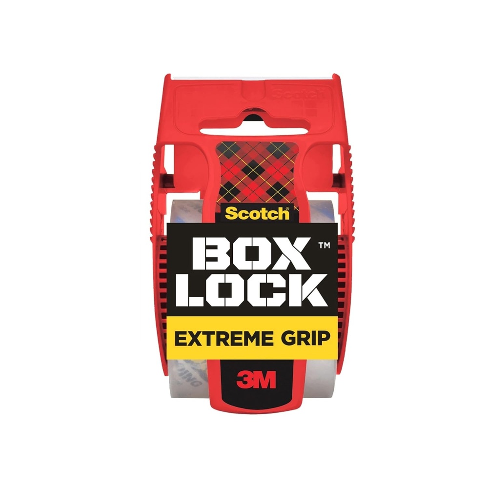 image:imageScotch Box Lock Packing Tape Clear Extreme Grip Box Packaging Tape for Shipping and Mailing 188 in x 222 yd 1 Refill Roll1 Roll