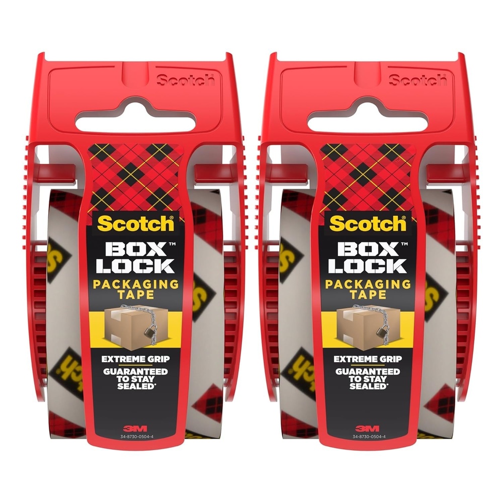 image:imageScotch Box Lock Packing Tape Clear Extreme Grip Box Packaging Tape for Shipping and Mailing 188 in x 222 yd 1 Refill Roll2 Rolls