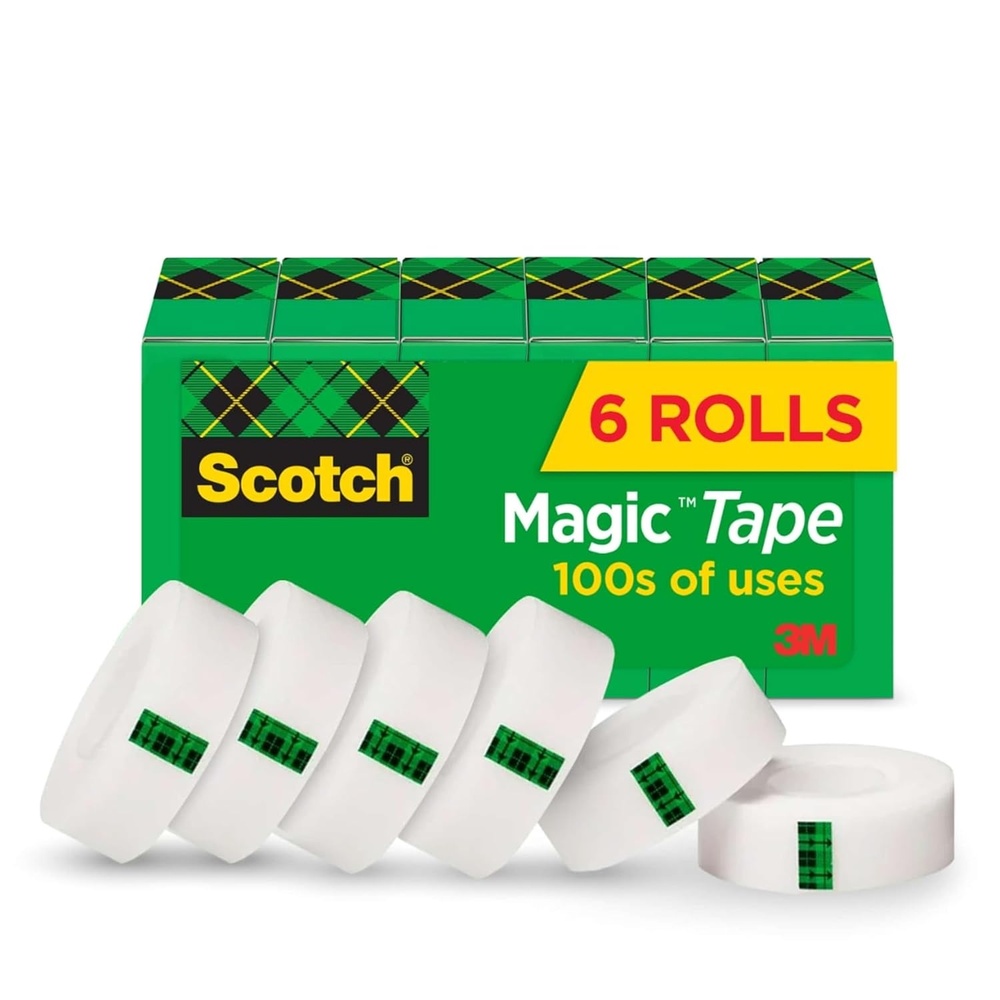 image:imageScotch Brand Magic Tape Standard Width Engineered for Office and Home Use Matte Finish 34 x 1296 Inches Boxed 6 Rolls 8106PK Transparent6 Rolls