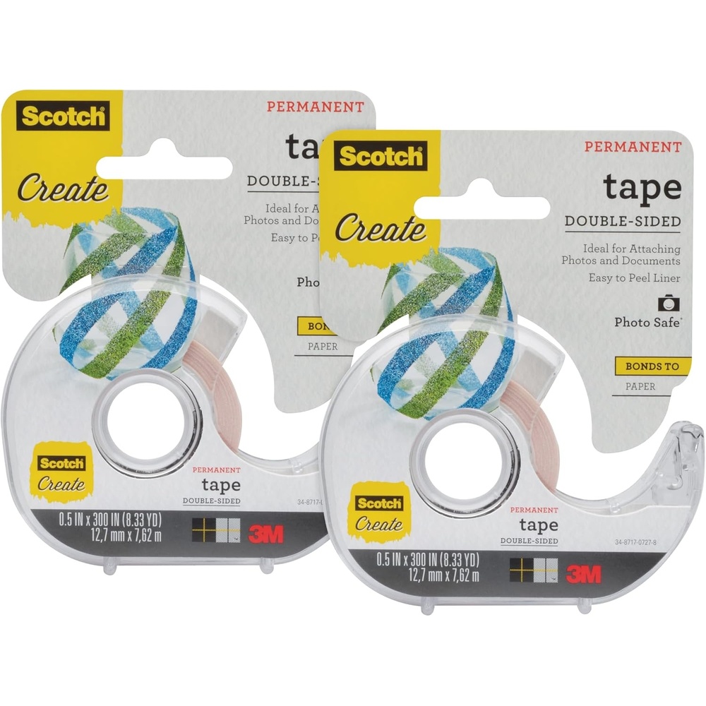 image:imageScotch Create Double Sided Tape for Scrapbooking Crafts and School Projects 12 in x 300 in 1 Roll1 Pack Pack of 2