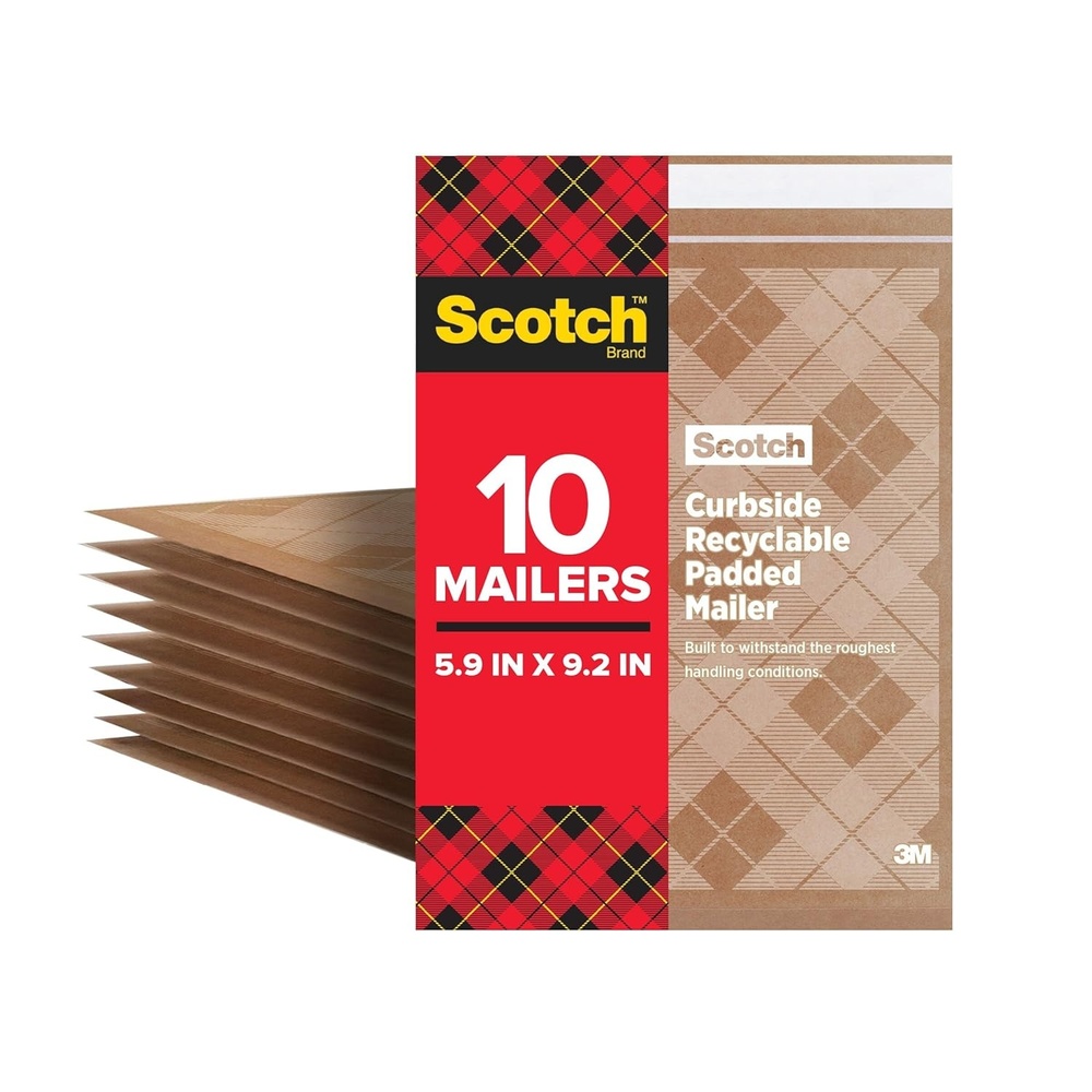 image:imageScotch Curbside Recyclable Padded Mailers 100 Pack 59 x 92 in Similar impact protection to traditional bubble mailers CR0155 in x 92 in