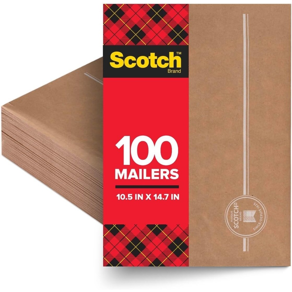 image:imageScotch Curbside Recyclable Padded Mailers 25 Pack 105 x 147 in Similar impact protection to traditional bubble mailers CR525 Brown100Pack