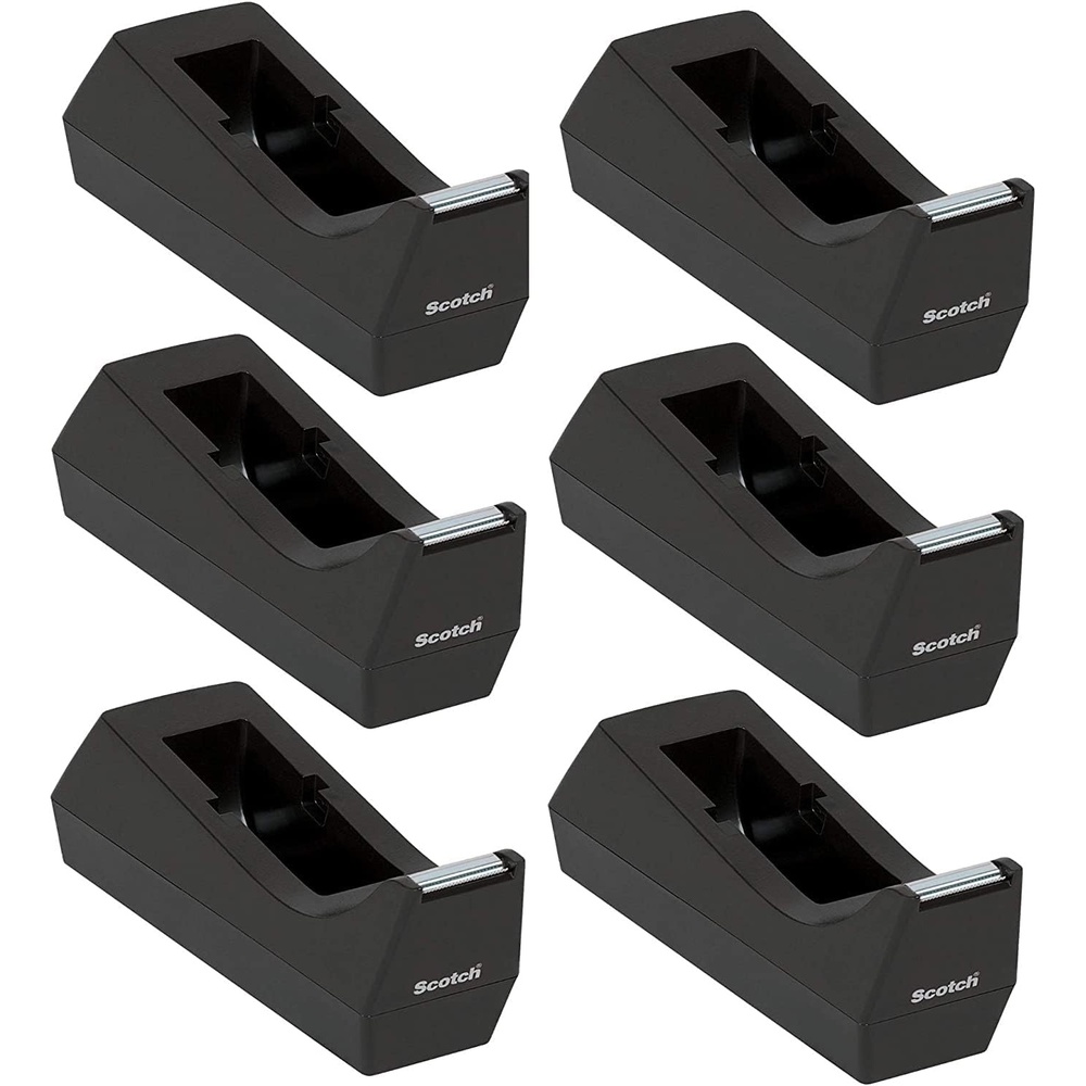 image:imageScotch Desktop Tape Dispenser Black 27 in x 27 in x 64 in 1 Tape Dispenser Polystyrene PS6Pack