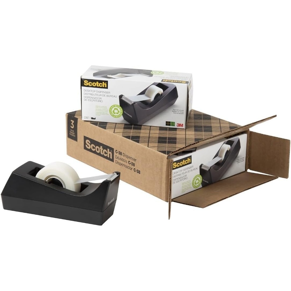 image:imageScotch Desktop Tape Dispenser Black 27 in x 27 in x 64 in 3 Tape Dispensers18Pack