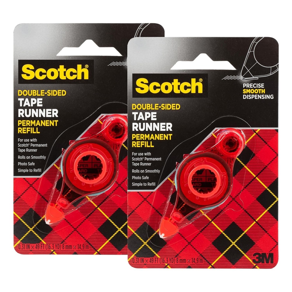 image:imageScotch Double Sided Adhesive Tape Runner Refill Permanent and Photo Safe 031 x 49 Feet 1Pack49 Foot Pack of 2