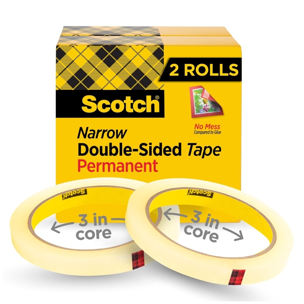 image:imageScotch Double Sided Tape Office and School Supplies for Arts and Crafts Alternative to Scrapbooking Glue 050 in x 1296 in 2 Tape Refill Rolls2Rolls