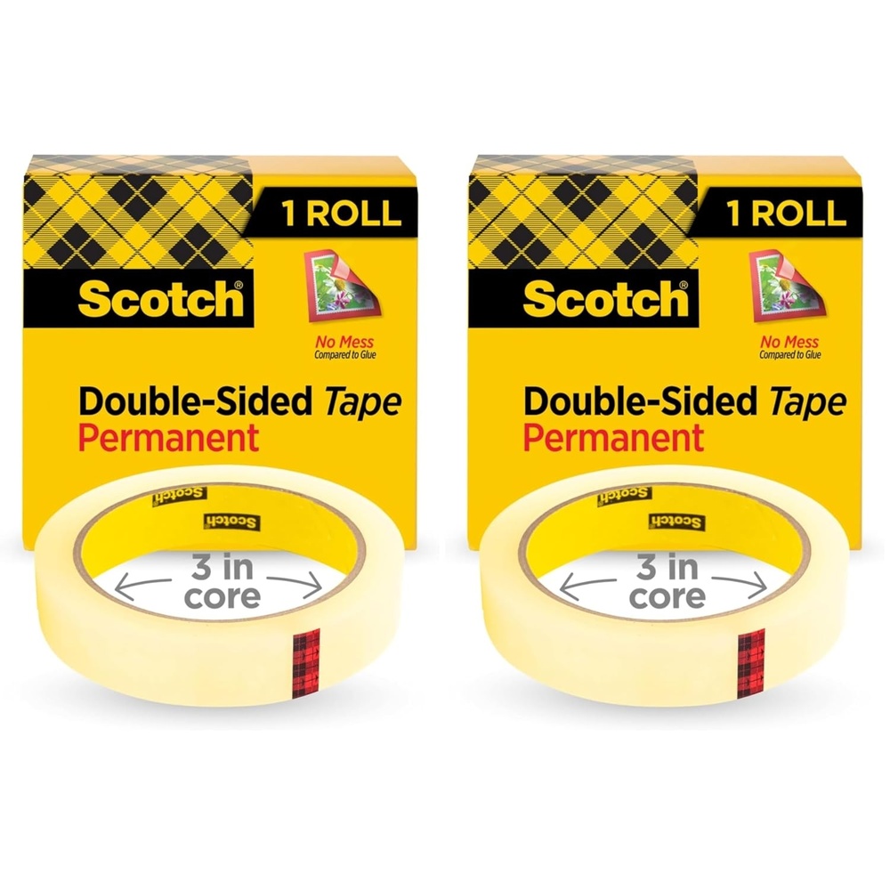 image:imageScotch Double Sided Tape Office and School Supplies for Arts and Crafts Alternative to Scrapbooking Glue 075 in x 1296 in 1 Tape Refill Roll1 Count Pack of 2