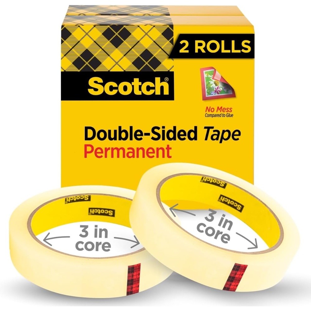 image:imageScotch Double Sided Tape Office and School Supplies for Arts and Crafts Alternative to Scrapbooking Tape 075 in x 1296 in 2 Refill Tape Rolls3 In
