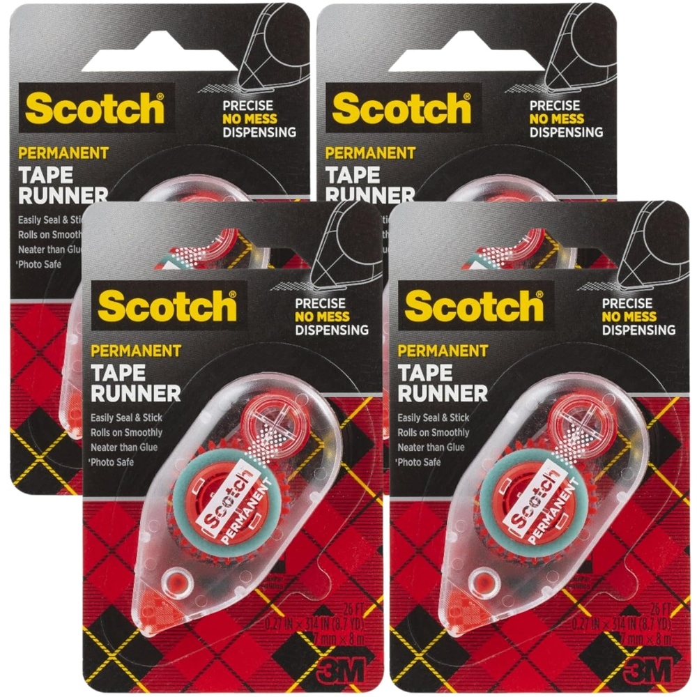 image:imageScotch Double Sided Tape Runner 027 in x 26 ft Perfect for Holiday Crafts Gifts and DIY 1Pack4Pack