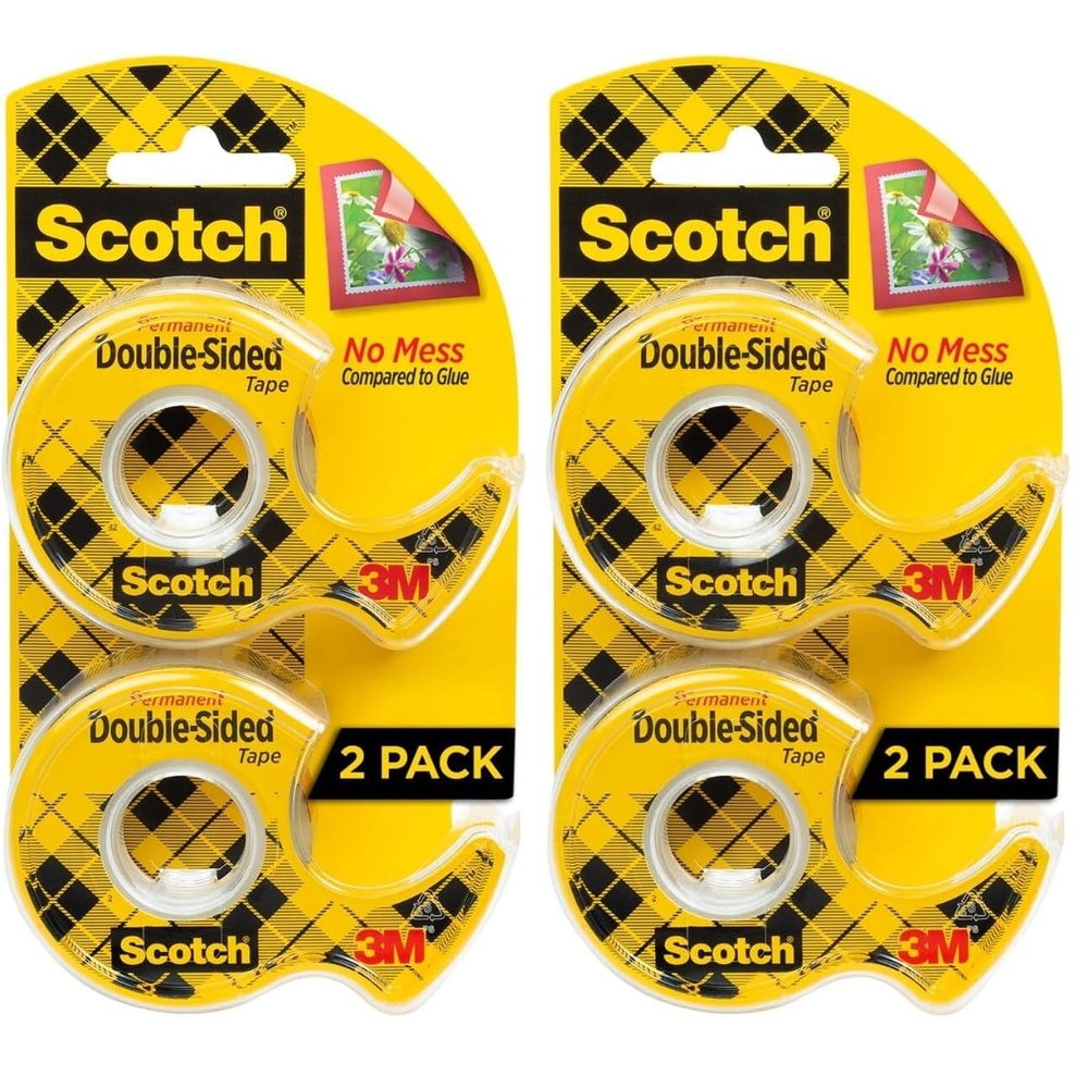 image:imageScotch DoubleSided Tape 12 in x 250 in 127 mm x 635 m 3 Pack05 in x 400 in 4 Rolls