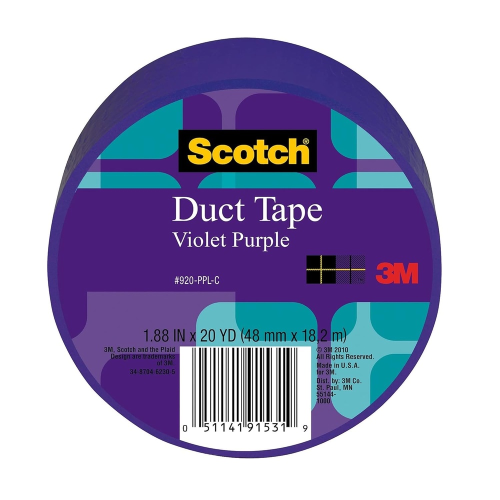 image:imageScotch Duct Tape 188 in x 20 yd Sunshine Yellow 1 Roll 920YLWC Pack of 2Violet Purple