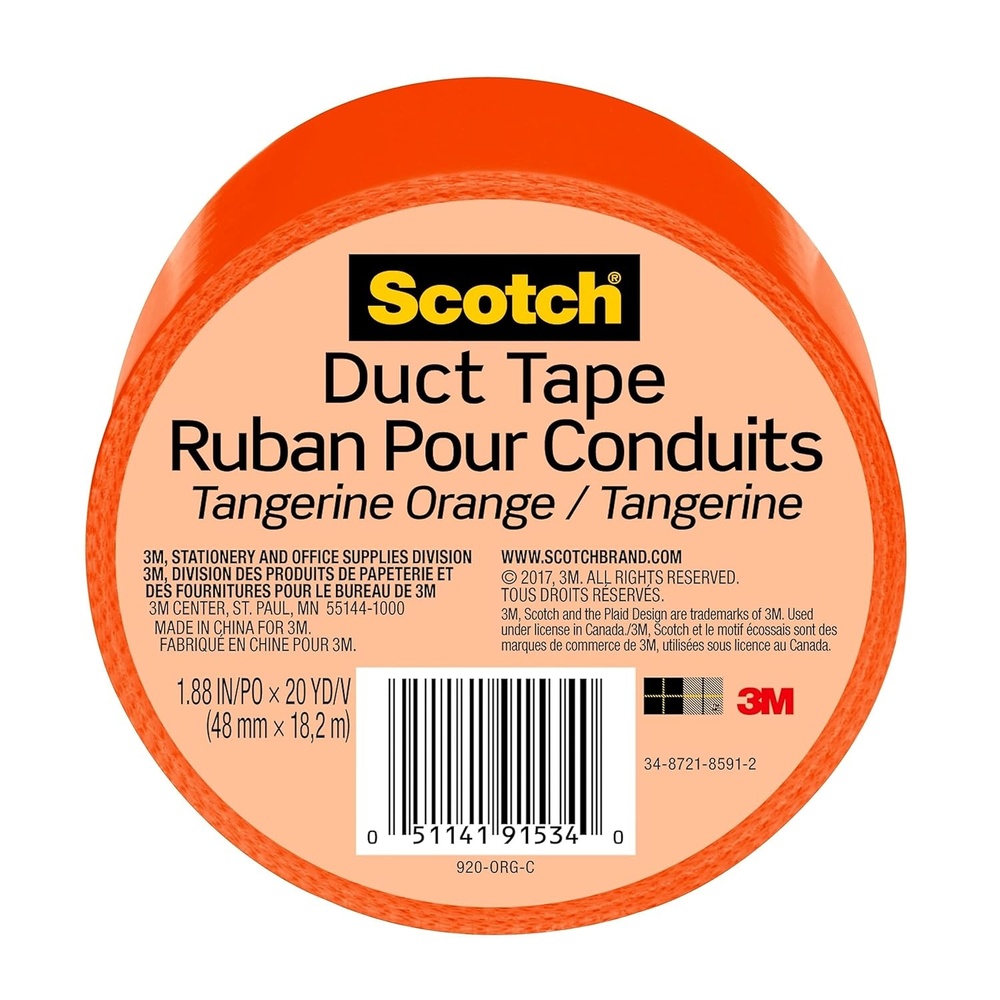 image:imageScotch Duct Tape 188 in x 20 yd Tangerine Orange 1 Roll 920ORGCTangerine Orange