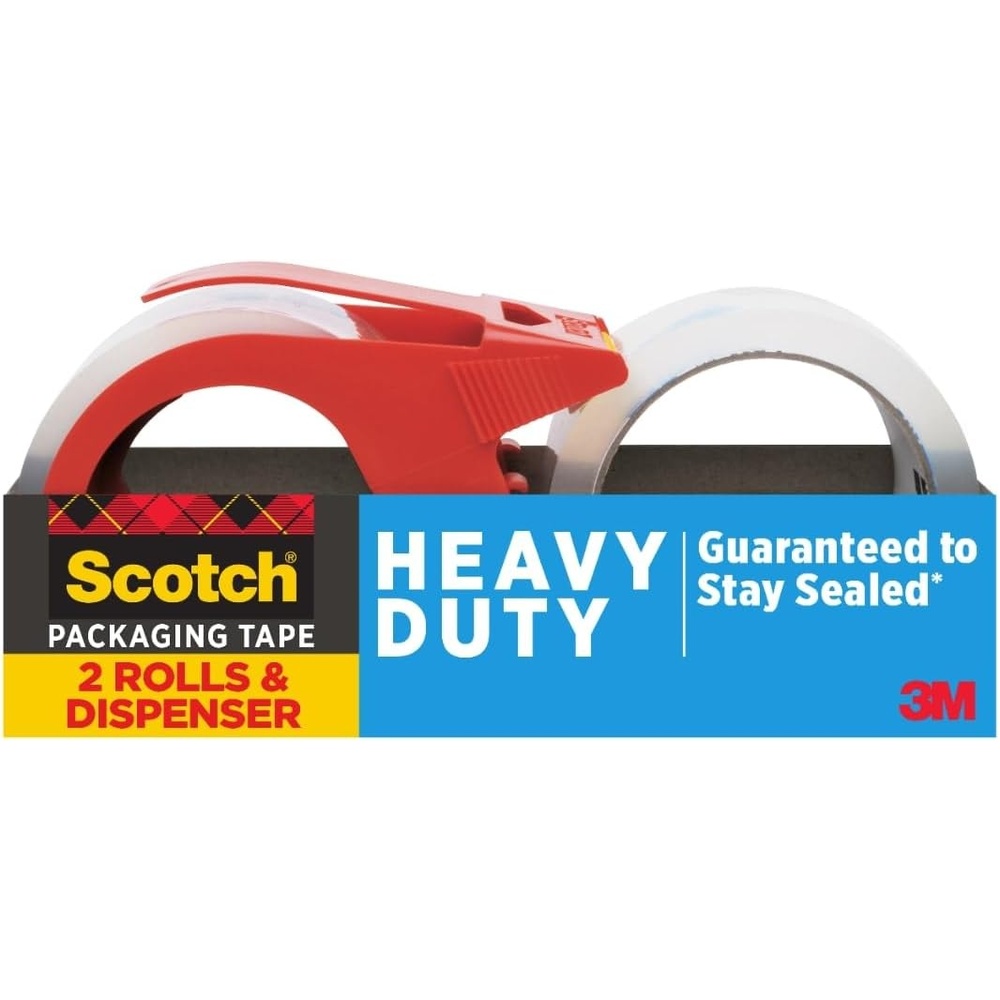 image:imageScotch Heavy Duty Shipping Packing Tape Clear Holiday Shipping Supplies 188 in x 382 yd 3 Rolls2 Rolls
