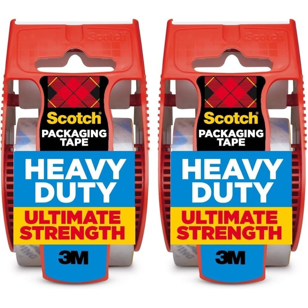 image:imageScotch Heavy Duty Shipping Packing Tape Clear Shipping and Packaging Supplies 188 in x 277 yd 1 Tape Roll with Dispenser2 Rolls
