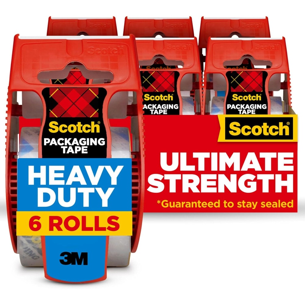 image:imageScotch Heavy Duty Shipping Packing Tape Clear Shipping and Packaging Supplies 188 in x 277 yd 1 Tape Roll with Dispenser6 Rolls