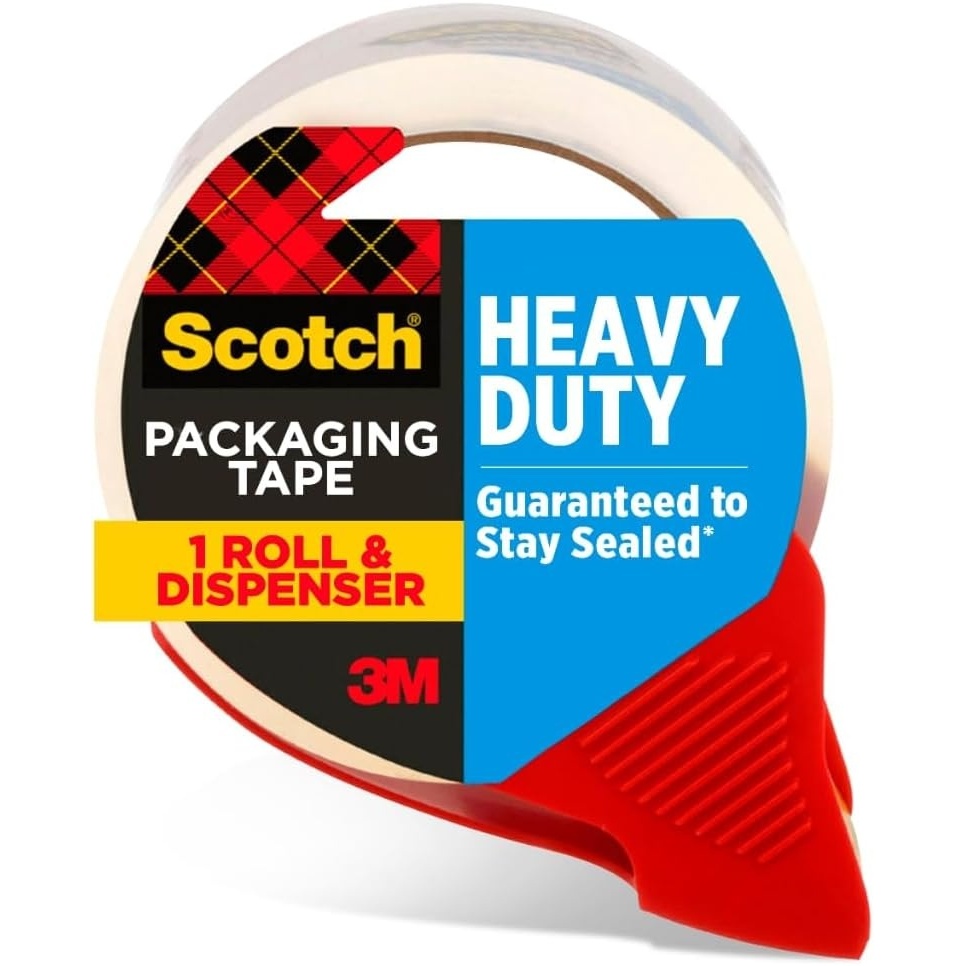 image:imageScotch Heavy Duty Shipping Packing Tape Clear Shipping and Packaging Supplies 188 in x 382 yd 1 Tape Roll with Dispenser1 Roll