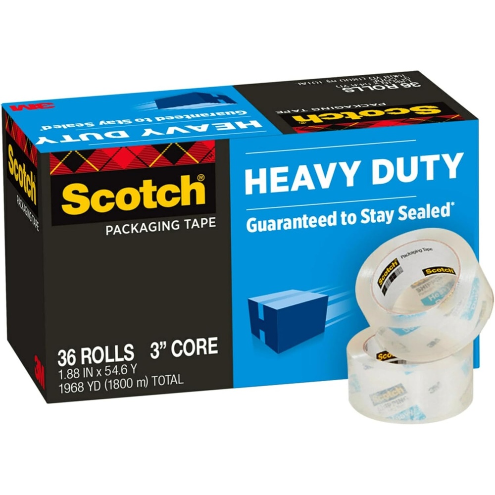 image:imageScotch Heavy Duty Shipping Packing Tape Clear Shipping and Packaging Supplies 188 in x 546 yd 36 Refill Tape Rolls