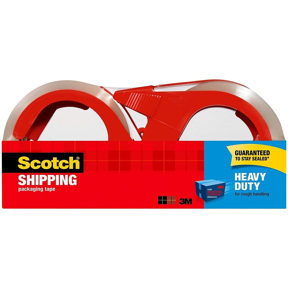 image:imageScotch Heavy Duty Shipping Packing Tape Clear Shipping and Packaging Supplies 188 in x 546 yd 4 Tape Rolls with 4 Dispensers2 Rolls