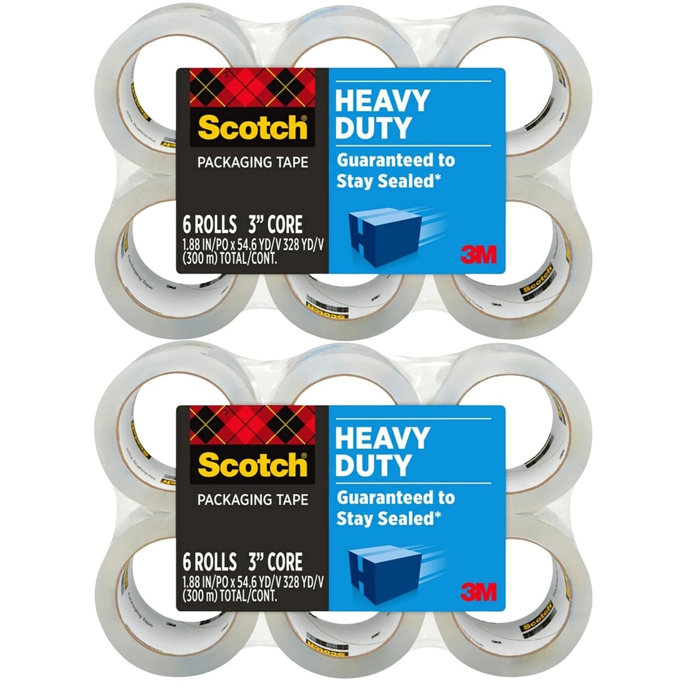 image:imageScotch Heavy Duty Shipping Packing Tape Clear Shipping and Packaging Supplies 188 in x 546 yd 6 Tape Rolls12 Rolls