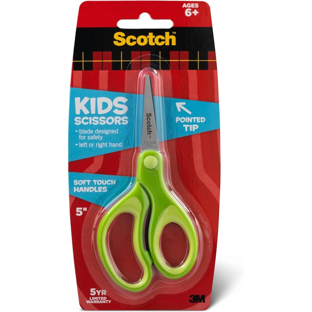 image:imageScotch Kids Pointed Tip Scissors with Soft Touch 5 Inches 1442P Colors may vary5inch