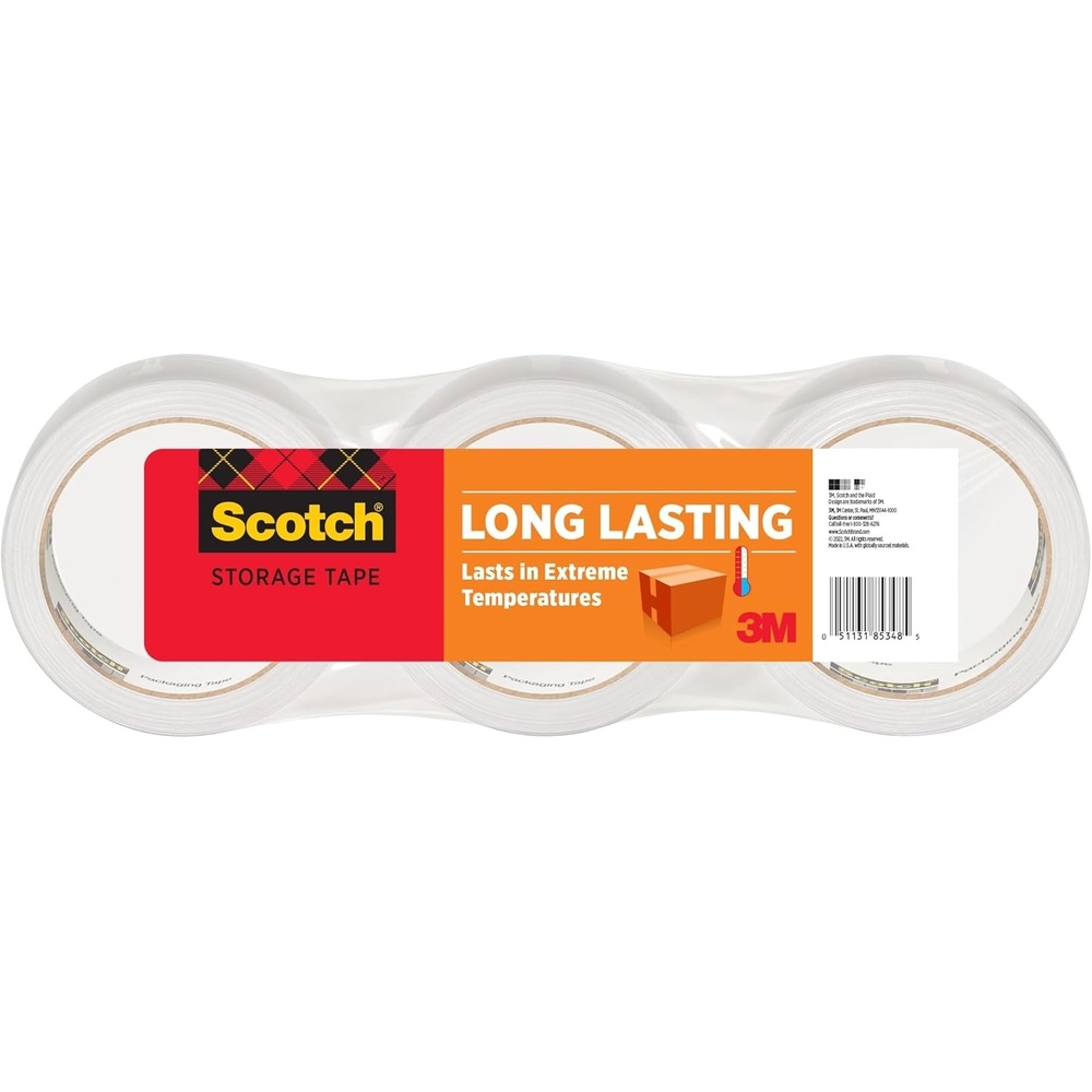 image:imageScotch Long Lasting Storage Packing Tape Clear Storage Tape Withstands Extreme Temperatures 188 in x 546 yd3 Refill Tape Rolls3 Rolls Pack of 12