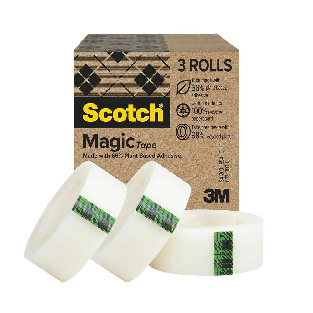 image:imageScotch Magic Greener Tape Invisible Tape for Fixing Paper Office Supplies and Back to School Supplies 075 in x 900 in 6 Rolls3 Rolls