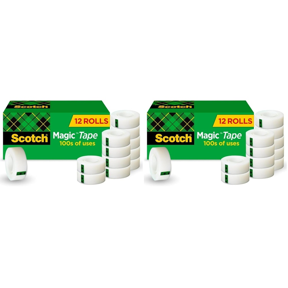 image:imageScotch Magic Tape Invisible Home Office Supplies and Back to School Supplies for College and Classrooms 6 Rolls12 Rolls Pack of 2