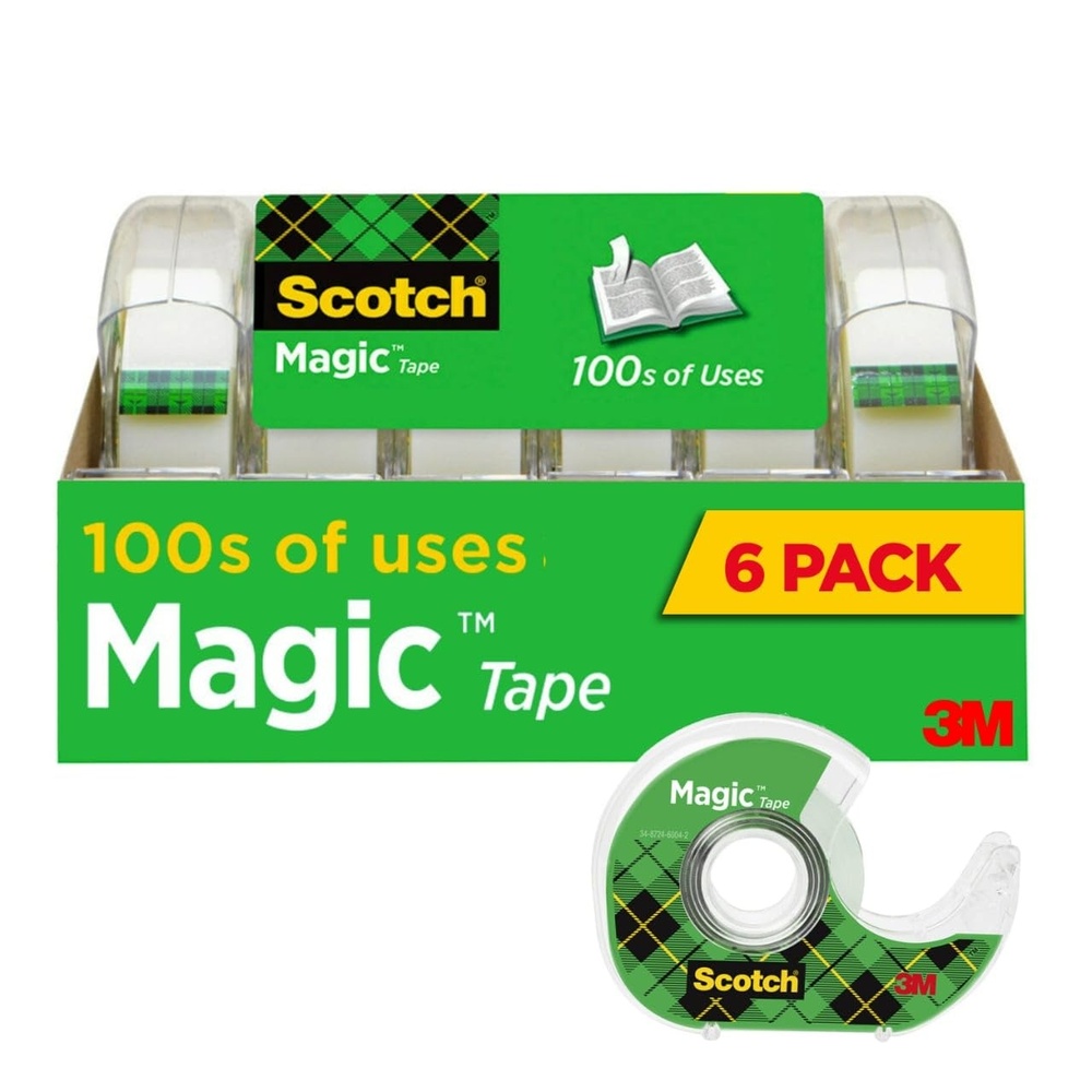 image:imageScotch Magic Tape Invisible Home Office Supplies and Back to School Supplies for College and Classrooms 6 Tape Rolls with Dispensers6 Magic Tape