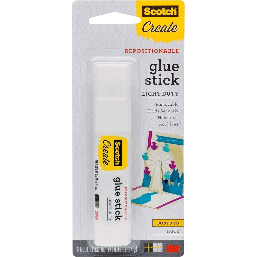 image:imageScotch Repositionable Glue Stick 049 oz Acid Free and NonToxic 63073