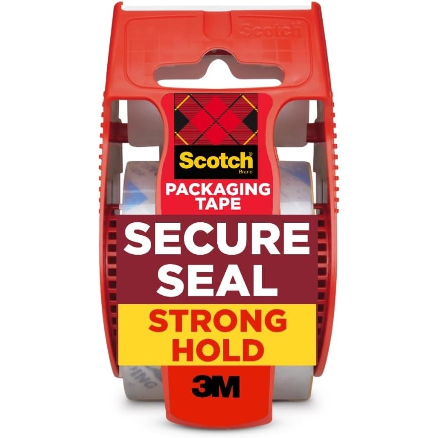 image:imageScotch Secure Seal Packing Tape Ultra Clear Reliable and Durable Seal 188 in x 800 in 1 Packaging Roll with Dispenser1 Roll