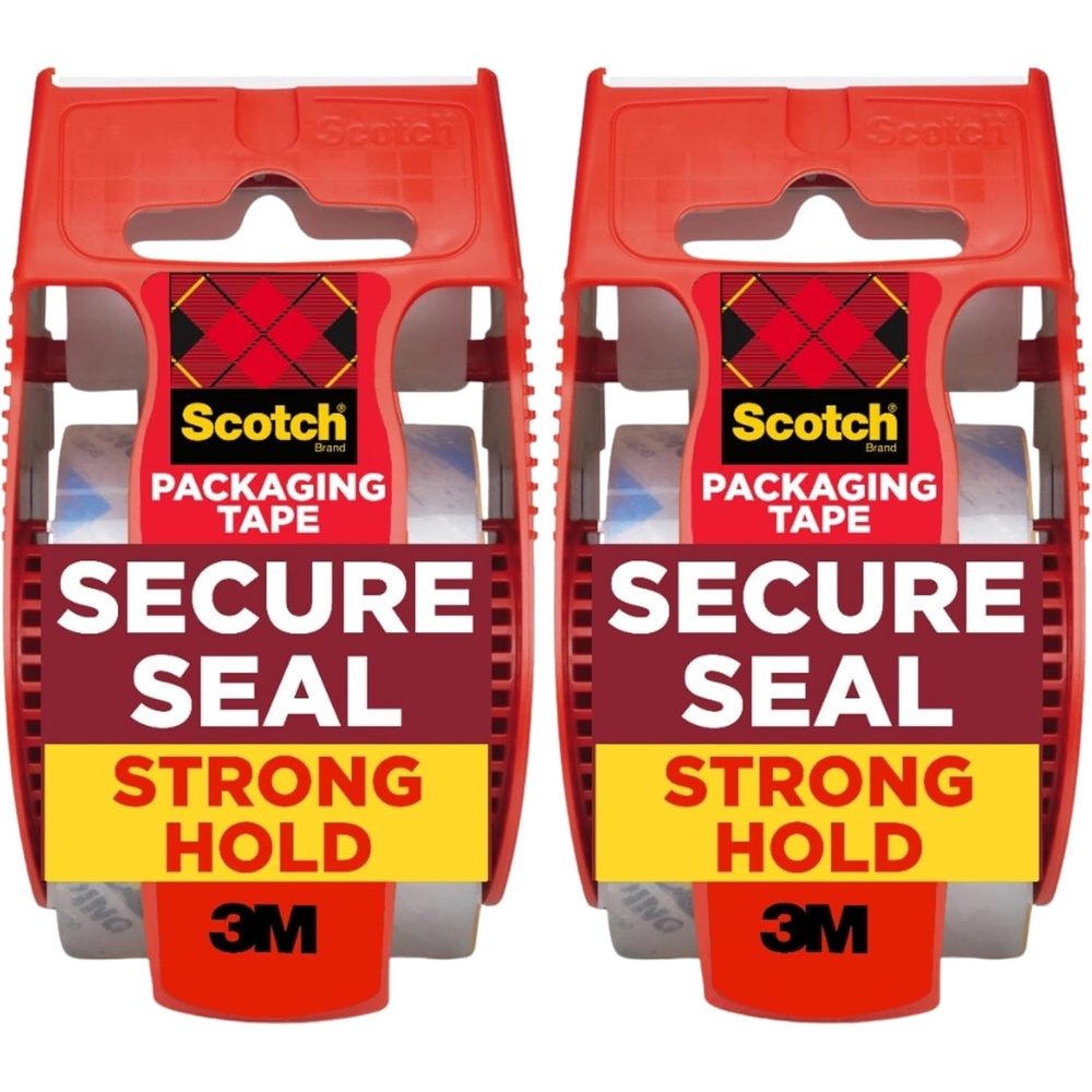 image:imageScotch Secure Seal Packing Tape Ultra Clear Reliable and Durable Seal 188 in x 800 in 6 Packaging Rolls with Dispensers2 Rolls