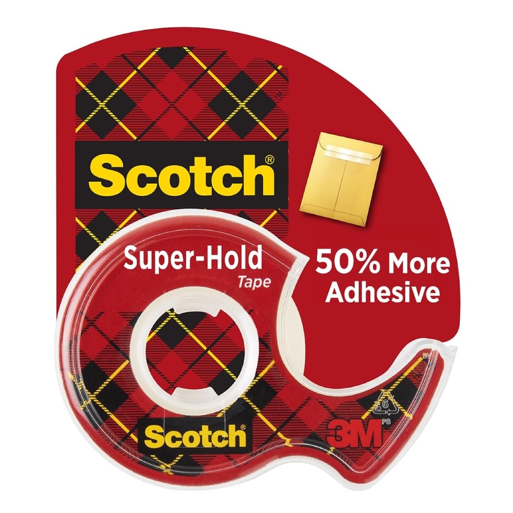 image:imageScotch Super Hold Transparent Clear Glossy Finish 4 Tape Rolls with Dispenser Tape Rolls for Home Office and School 34 in x 650 in1 Roll