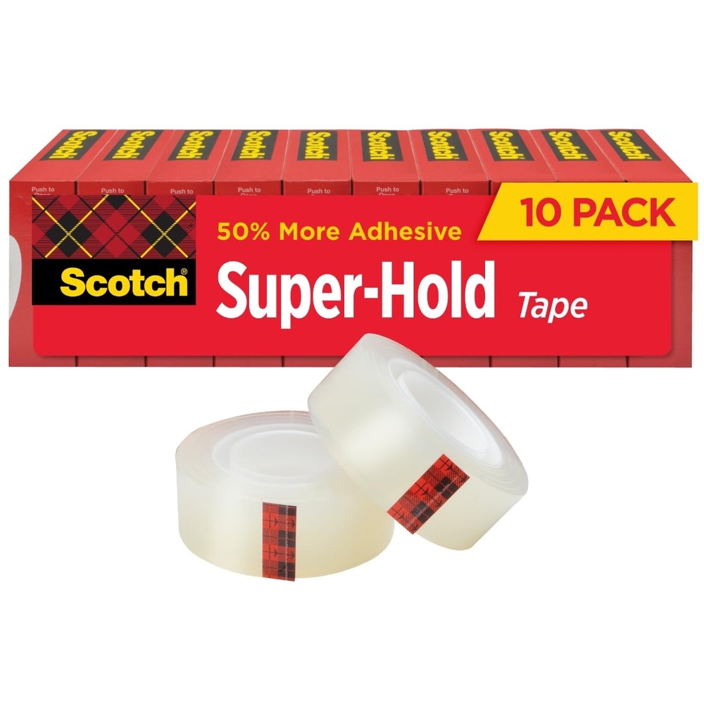 image:imageScotch SuperHold Tape 10 Rolls Transparent Finish 50 More Adhesive Trusted Favorite 34 x 1000 Inches Boxed 700K1010 Rolls
