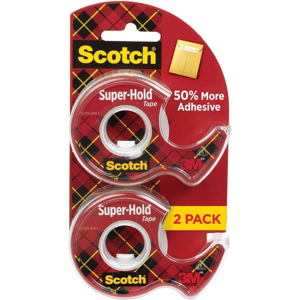 image:imageScotch SuperHold Tape 2 Rolls Transparent Finish 50 More Adhesive Trusted Favorite 34 x 600 Inches Dispensered 198DM2Tape