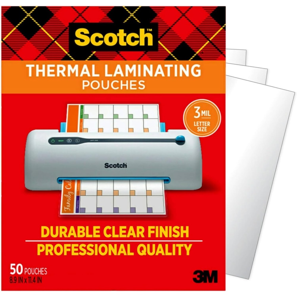 image:imageScotch Thermal Laminating Pouches 50 Pack Laminating Sheets 3 Mil 89 x 114 Inches Education Supplies amp Craft Supplies for Use with Thermal Laminators Letter Size Sheets250 Pack