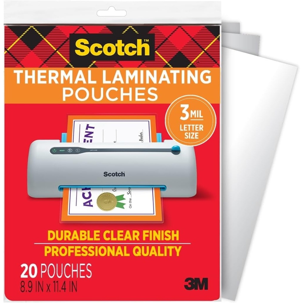 image:imageScotch Thermal Laminating Pouches 50 Pack Laminating Sheets 3 Mil 89 x 114 Inches Education Supplies amp Craft Supplies for Use with Thermal Laminators Letter Size Sheets20Pack