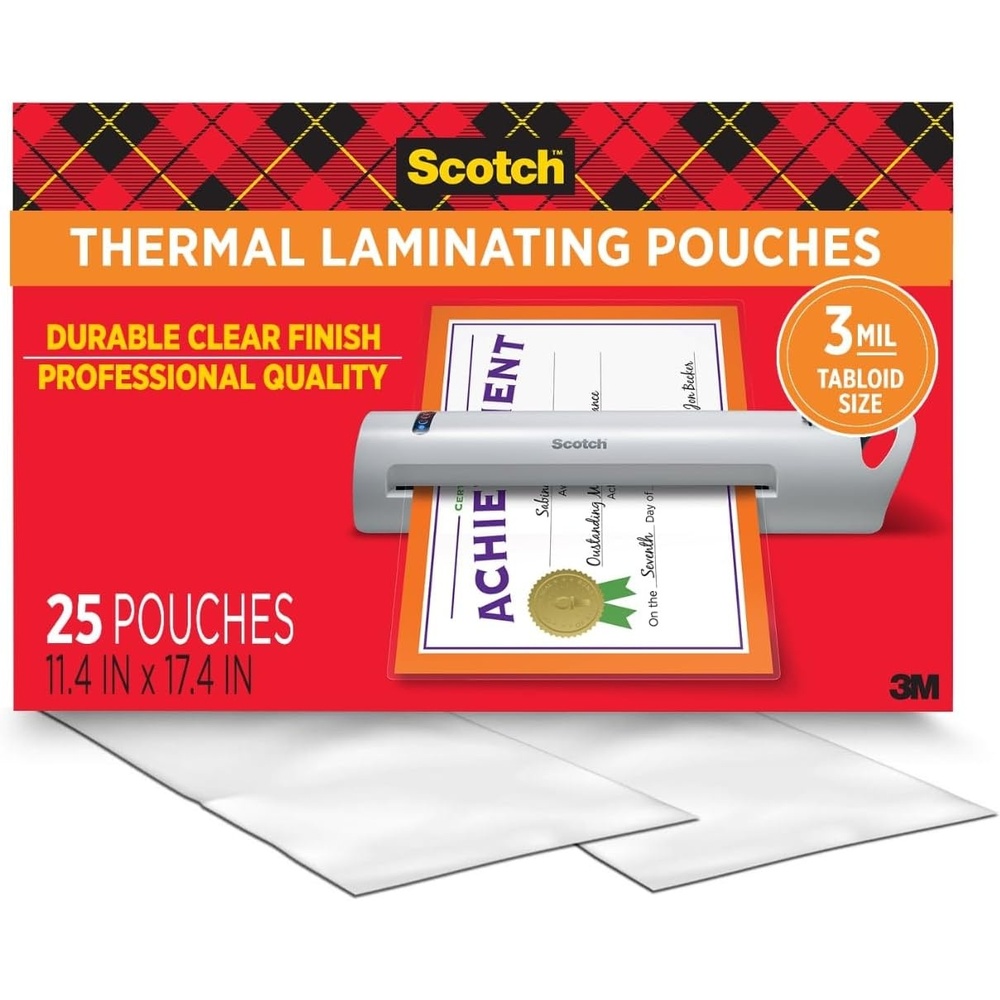 image:imageScotch Thermal Laminating Pouches Legal Size 11 x 17 Inches 25 Pack Laminating Sheets 3 Mil Education Supplies amp Craft Supplies for Use with Thermal Laminators11 12 x 17 12