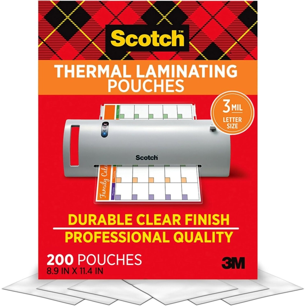 image:imageScotch Thermal Laminating Pouches for Use with Thermal Laminators 89 x 114 Inches Letter Size Sheets 100Pack1200Pack