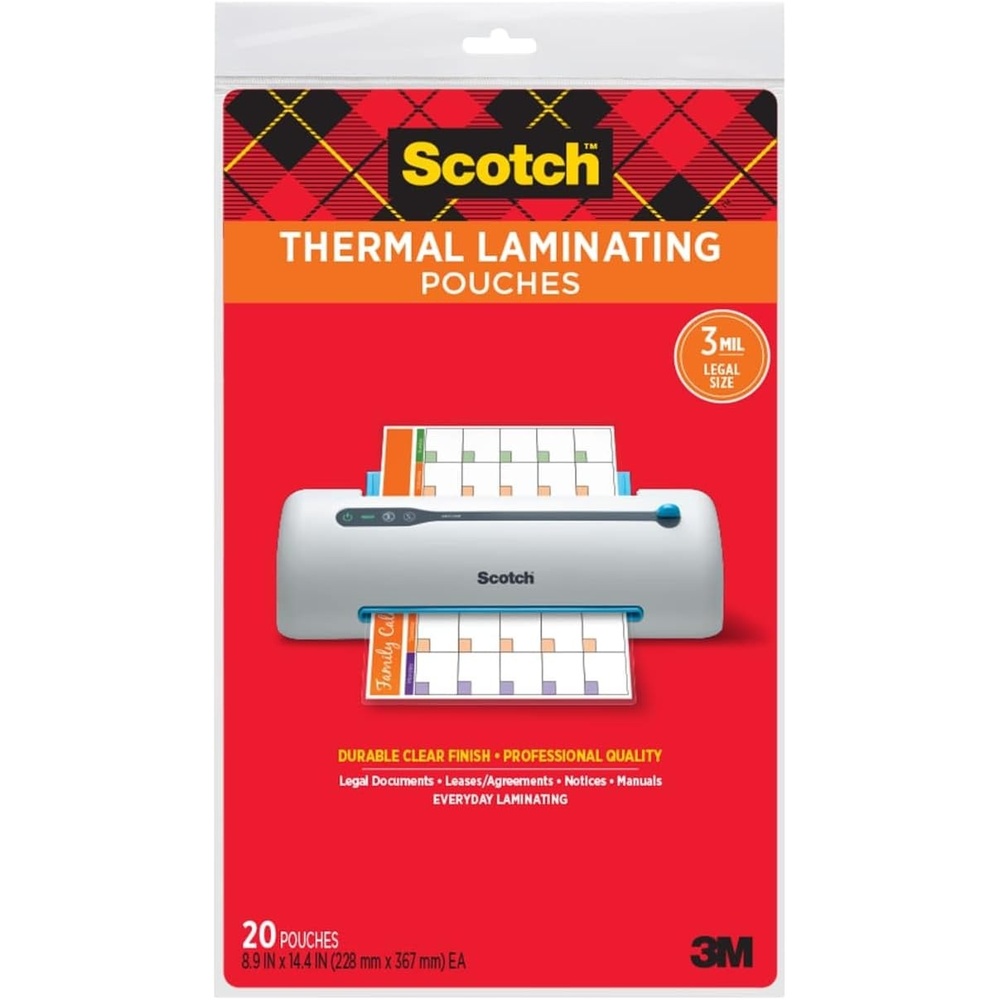 image:imageScotch Thermal Pouches 89 in x144 in 228 mm x 367 mm20Pack Sheets